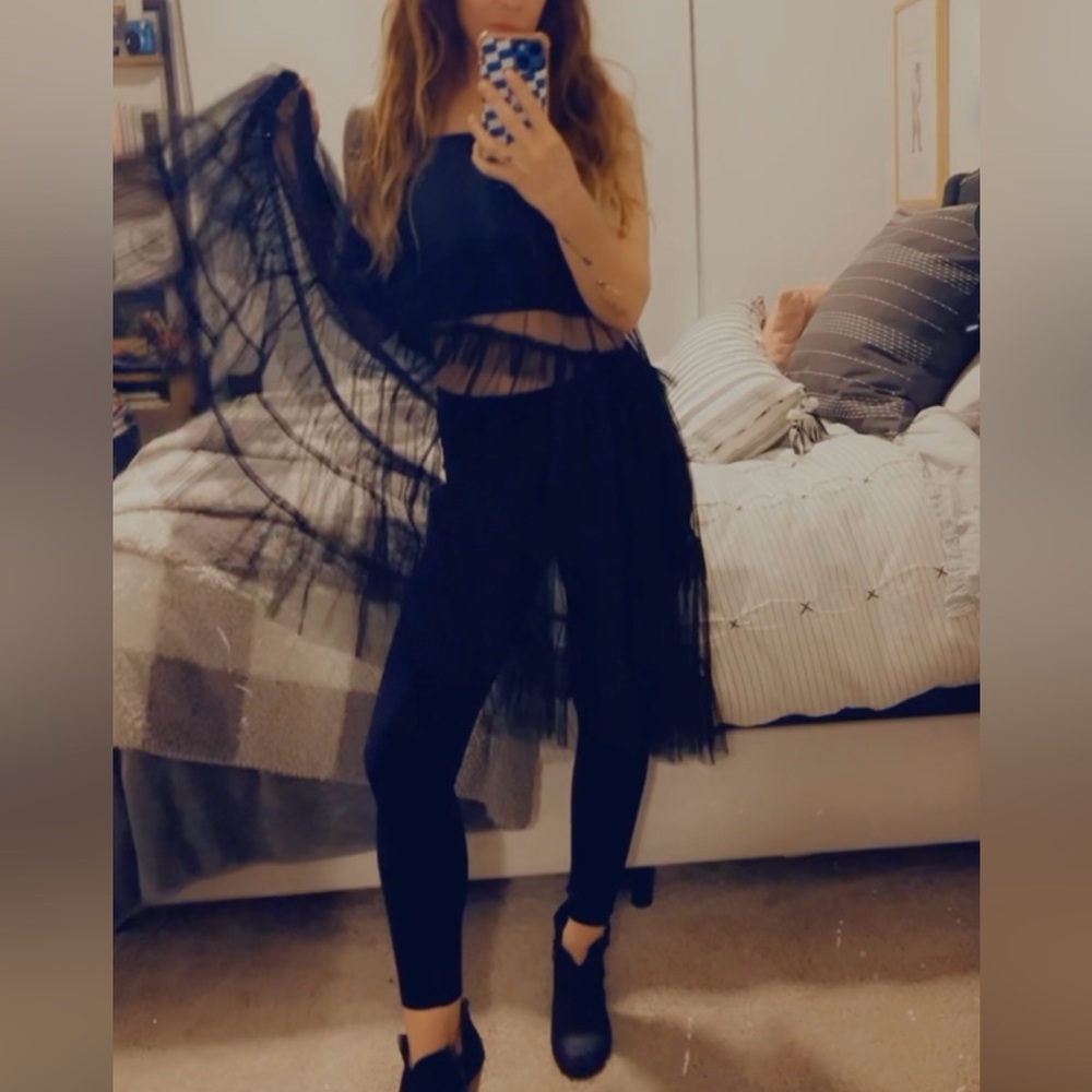 Anthropologie - Maeve Black Sheer Midi Dress